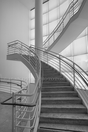 Getty Museum Stairs BW_D3X6896